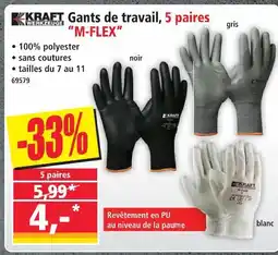 Norma Kraft werkzeuge gants de travail m-flex gris offre