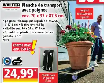 Norma Walter planche de transport avec poignée offre