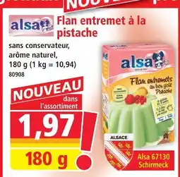 Norma Alsa flan entremet à la pistache offre