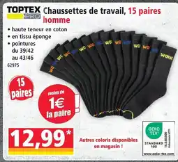 Norma Toptex pro chaussettes de travail 15 paires homme offre