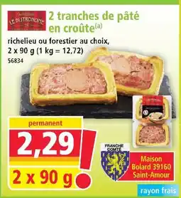 Norma 2 tranches de pâté en croûte offre