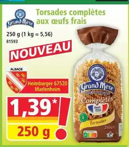 Norma Grand'mère torsades complètes aux œufs frais offre