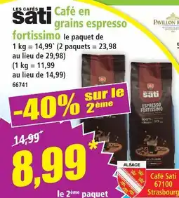 Norma Sati café en grains espresso fortissimo offre