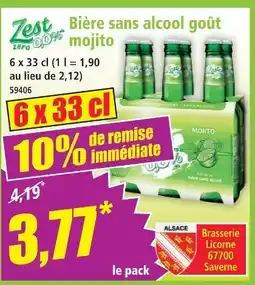 Norma Zest bière sans alcool goût mojito offre