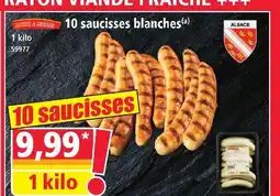 Norma 10 saucisses blanches offre