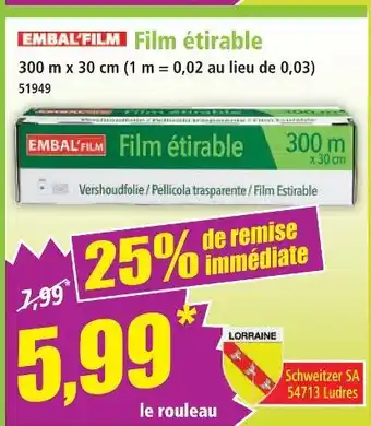 Norma Embal'film film étirable offre