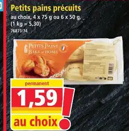 Norma Petits pains précuits 4 x 75 g offre