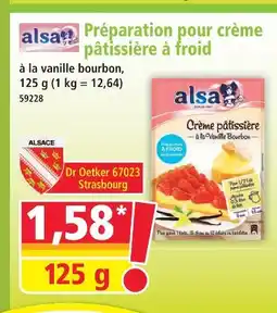 Norma Alsa préparation pour crème pâtissière à froid offre