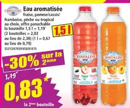 Norma Cristaline eau aromatisée fraise, pomme/cassis, framboise, pêche ou tropical offre