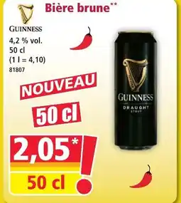 Norma Guinness bière brune offre