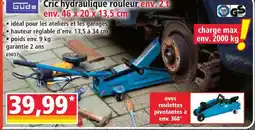 Norma Güd cric hydraulique rouleur env. 2 t env. 46 x 20 x 13,5 cm offre