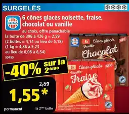 Norma Riva 6 cônes glacés noisette offre