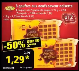 Norma Acenta 8 gaufres aux oeufs saveur noisette offre