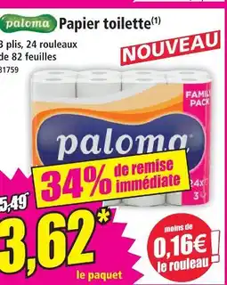 Norma Paloma papier toilette offre