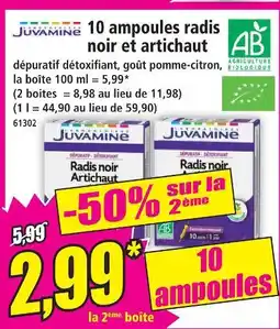 Norma Juvamine 10 ampoules radis noir et artichaut offre
