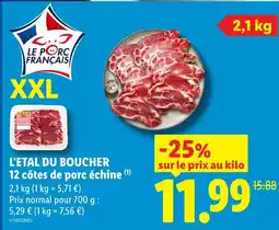 Lidl Le porc français 12 côtes de porc échine xxl offre