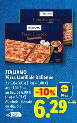 Lidl Italiamo pizza familiale italienne tomate offre