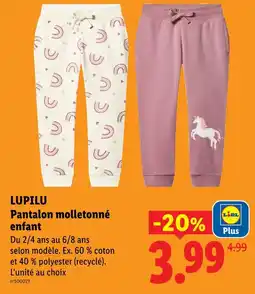 Lidl Lupilu pantalon molletonné enfant - modèle arc-en-ciel offre