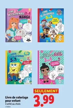 Lidl Livre de coloriages pour enfant offre