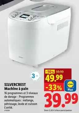 Lidl Silvercrest machine à pain offre