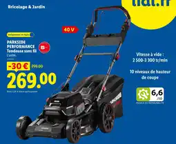 Lidl Parkside performance tondeuse sans fil offre
