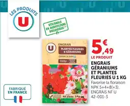 Super U U engrais géraniums et plantes fleuries offre