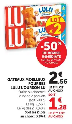 U Express Lu gâteaux moelleux fourrés lulu l'ourson offre