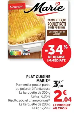 U Express Marie plat cuisine offre