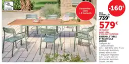 Super U Ensemble table et fauteuils luçon offre