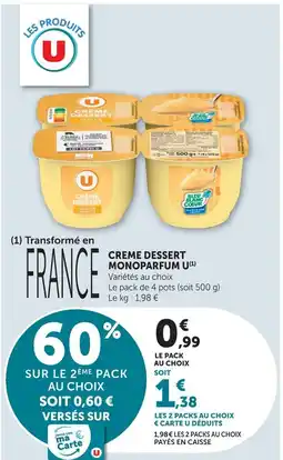 U Express U crème dessert monoparfum offre