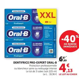U Express Oral-b dentifrice pro-expert offre
