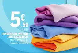 E.Leclerc Polaire - couverture unie 220x230cm offre