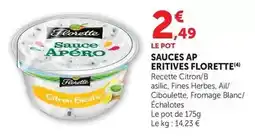 Hyper U Florette - sauces ap eritives offre