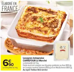 Carrefour Market Lasagnes bolognaise carrefour le marché offre