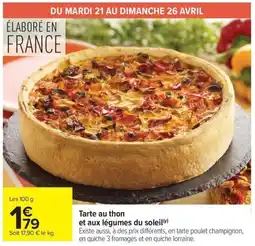 Carrefour Market Tarte au thon et aux légumes du soleil offre