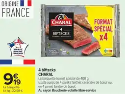 Carrefour Market 4 biftecks charal offre
