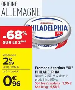 Carrefour Market Fromage à tartiner xl philadelphia offre