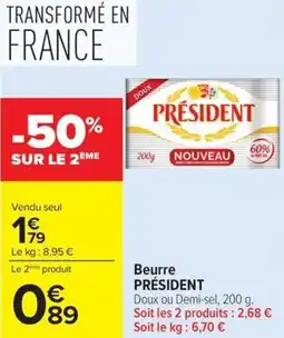 Carrefour Market Beurre président offre