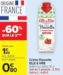Carrefour Market Crème fleurette elle & vire offre