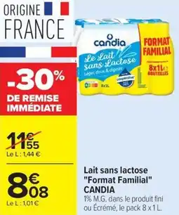 Carrefour Market Lait sans lactose format familial candia offre