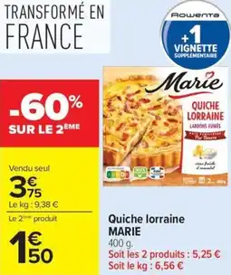 Carrefour Market Quiche lorraine marie offre