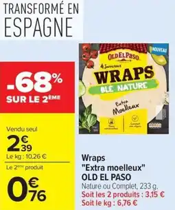 Carrefour Market Wraps extra moelleux old el paso offre
