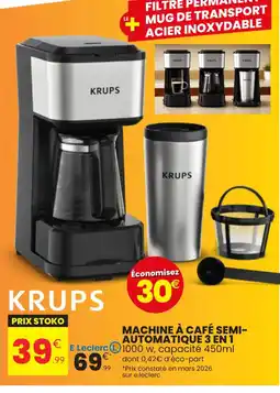 Stokomani KRUPS Machine à café semi- automatique 3 en 1 offre
