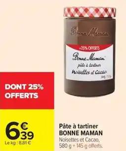 Carrefour Market Pâte à tartiner bonne maman offre