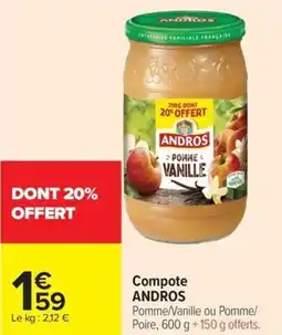 Carrefour Market Compote andros offre