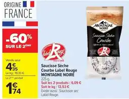 Carrefour Market Montagne noire - saucisse sèche courbe label rouge offre