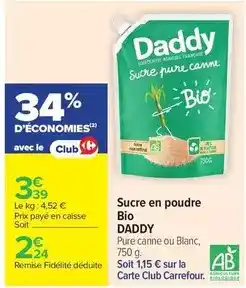 Carrefour Market Sucre en poudre bio offre