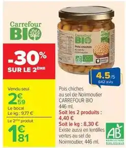 Carrefour Market Carrefour - pois chiches au sel de noimmoutier offre