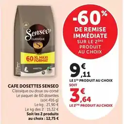Super U Senseo - cafe dosettes offre