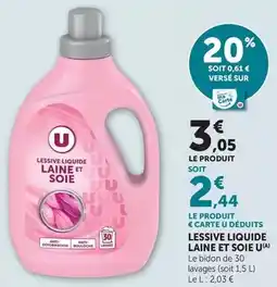 Super U Lessive liquide laine et soie offre